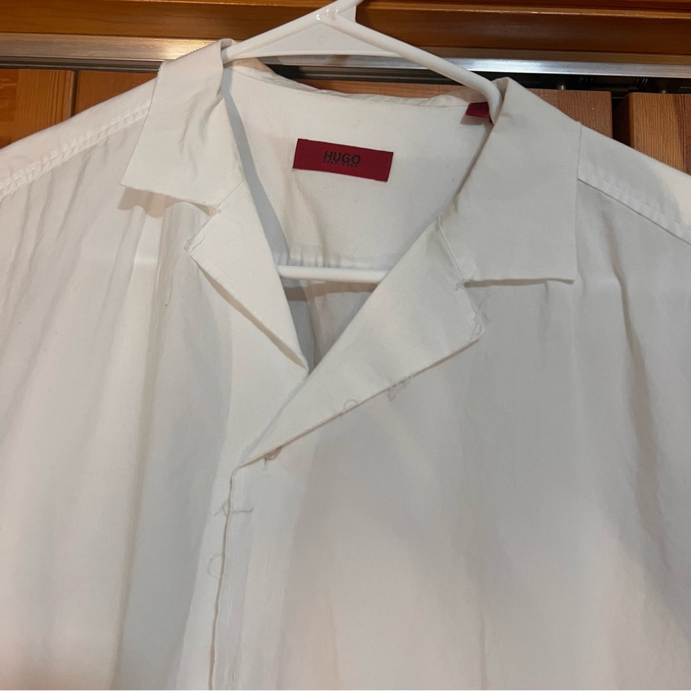 HUGO Crisp White Casual Button Down Shirt